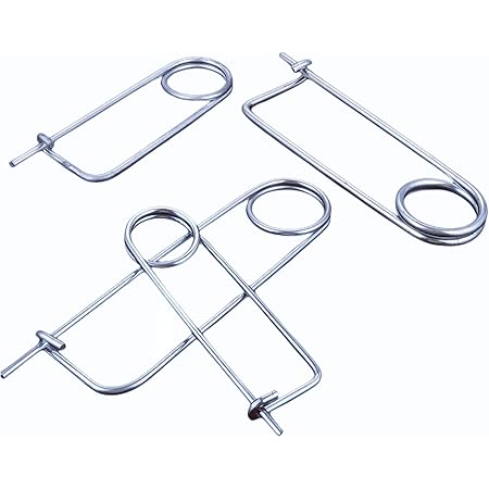 8/6/4 /2PCS Steel Brooch Shape Cotter Safety Pins, Spring Pin Quick Lock Brooch Locking Fastener for Farm Lawn Garden Hitch -6Sizes (Size: 6*120*45mm 4PCS/Set<br/><P/>)