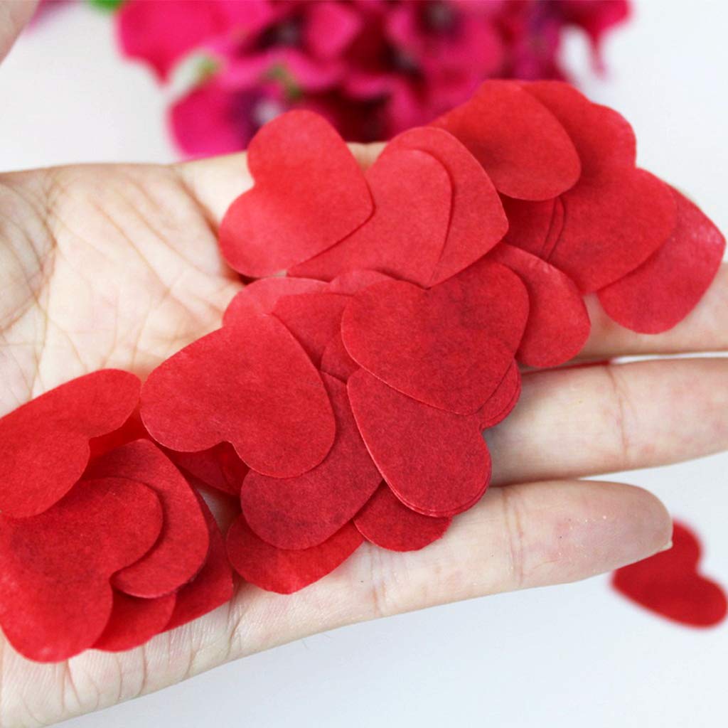 500 Pièces Confettis Coeur, Confettis De Table Rouge Saint Valentin Feuille Métallique, Confettis Coeur Rouge Découpes En Polyester Décoration De