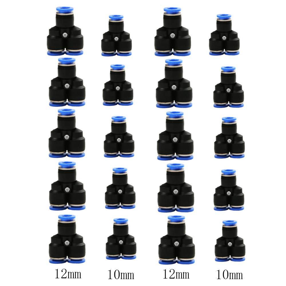 Buy JJDD 20pcs Y Type Air Tool Fittings,Air Piping 10mm 12mm Push