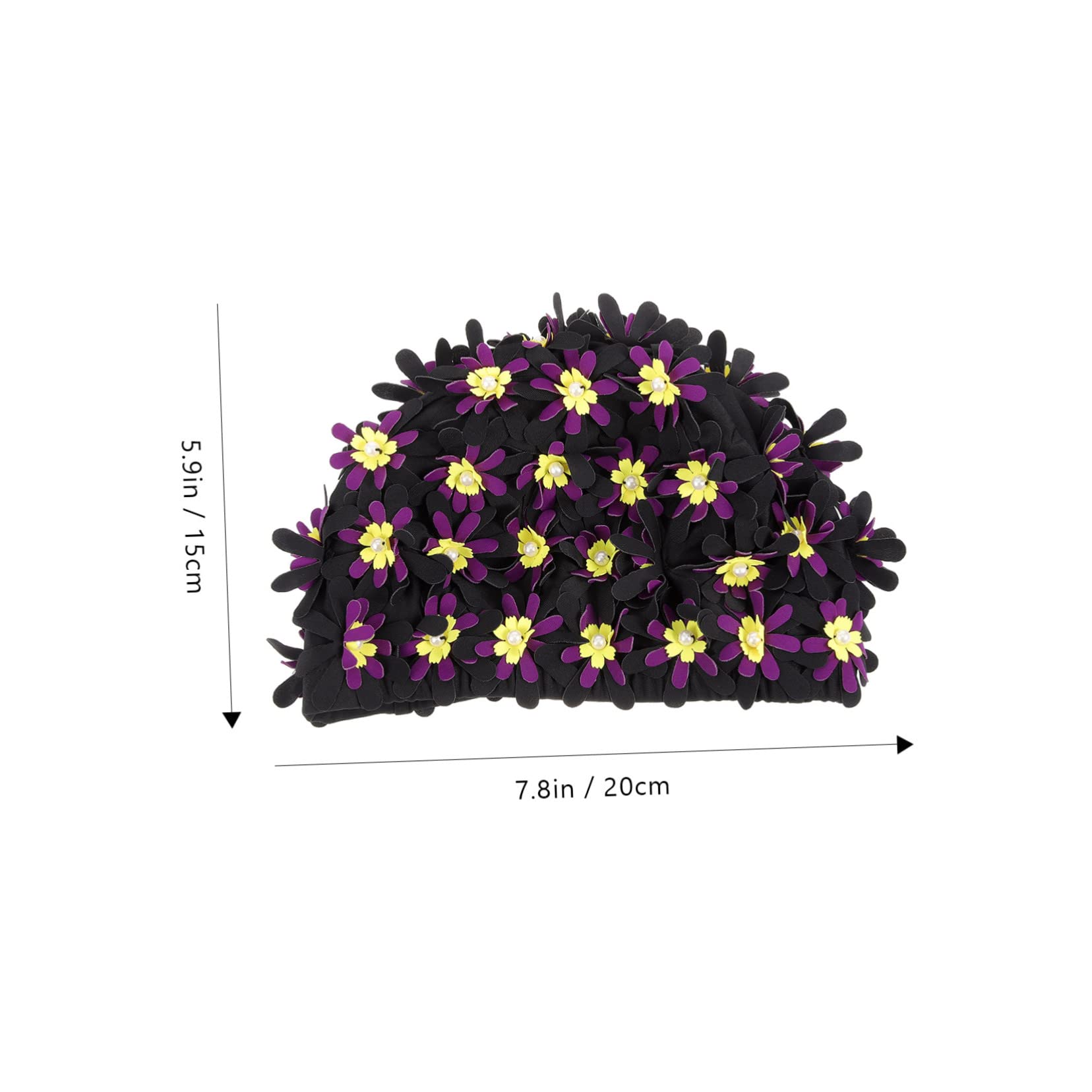 Toddmomy Augmentez Le Chapeau de baignade des Fleurs Long Mesdames Bonnets de Bain pour Femmes nageant Chapeau de Bain Casquette pour Femme Grand Bonnet de Bain Polyester