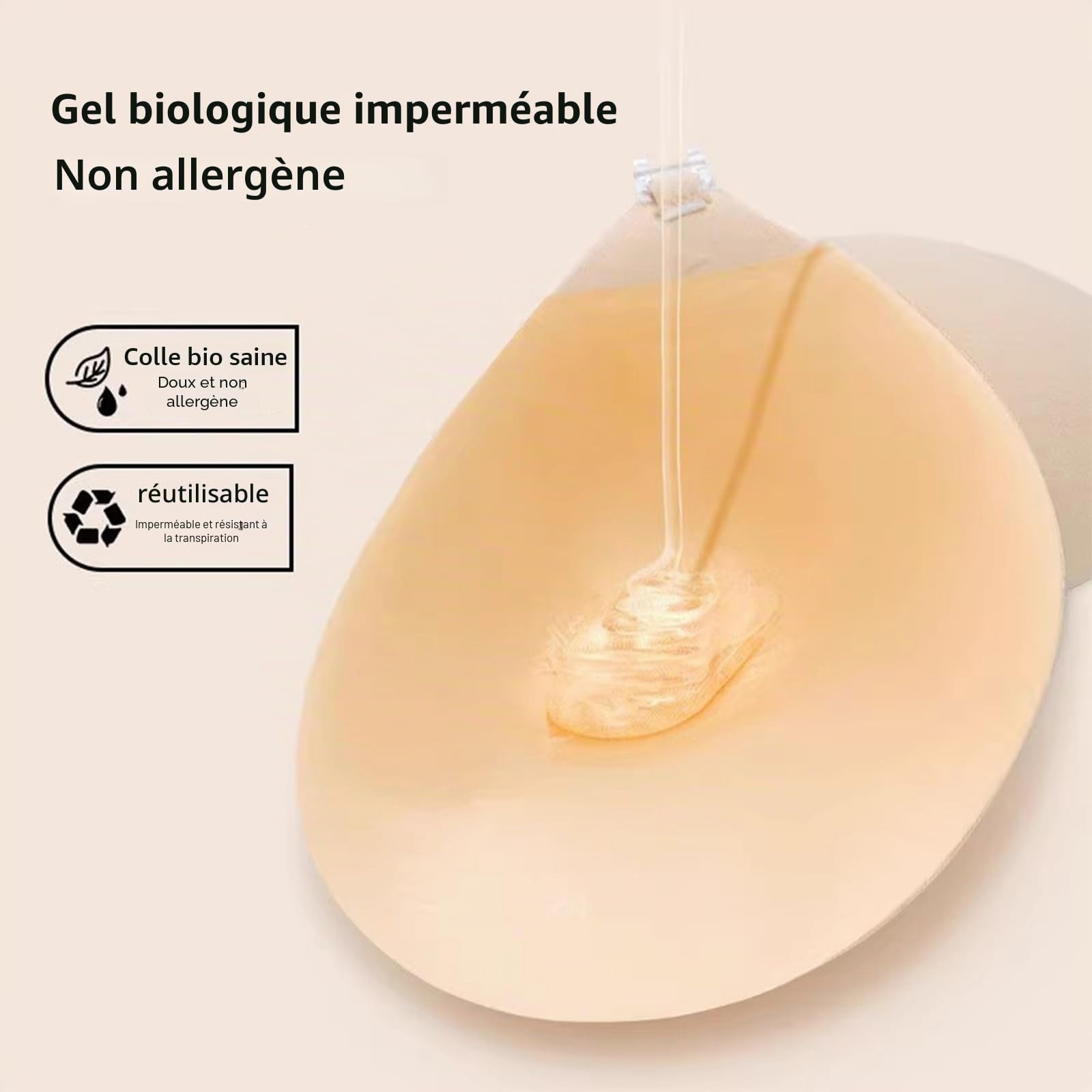 SSKHE 2 Pièces Soutien Gorge Adhesif avec 4 Coussins de Mamelon,Dos Nu,Soutien Gorge Invisible sans Bretelle Réutilisable pour Les Robes de Soirée Robes de Mariée