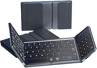 Foldable Bluetooth Keyboard and Mouse Set Portable Mini Ultra-Thin Wireless Keyboard Integrated Digital Touch Panel Compatible with Android, Windows, Computers, and Tablets