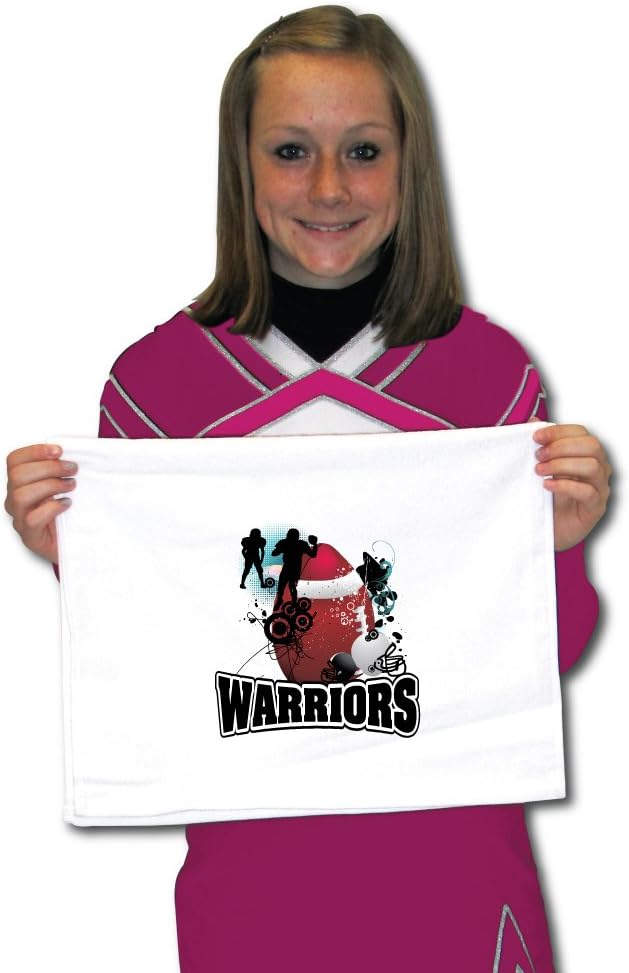 VictoryStore Towels - Warrior Mascot Football Team Towels, Set of 25