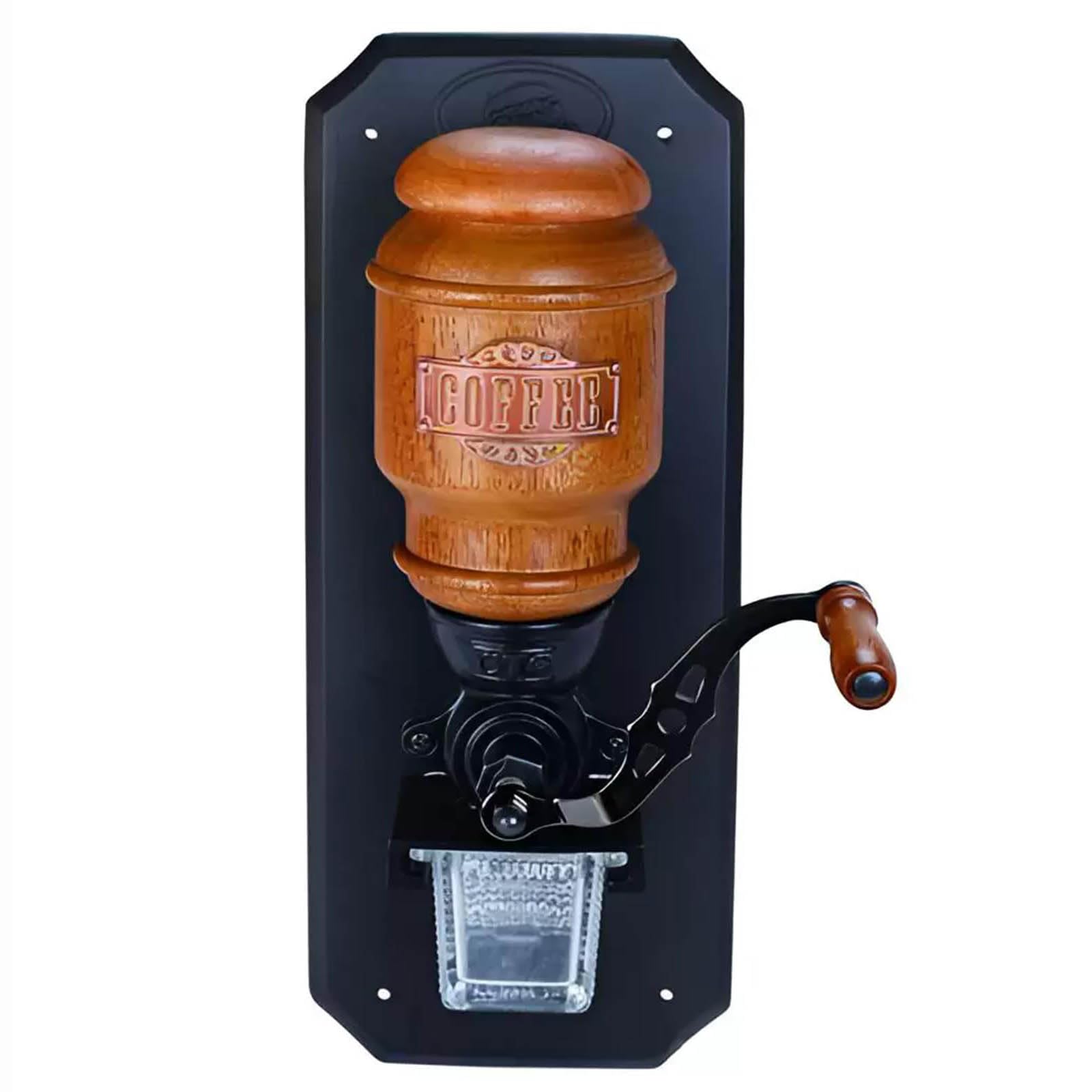 jcwwolk Wall Mounted Manual Coffee Grinder, Hand Crank Coffee Burr Mil, With 20g Bean Bin Capacity, Glass Powder Cup, For Home & Commercial Use