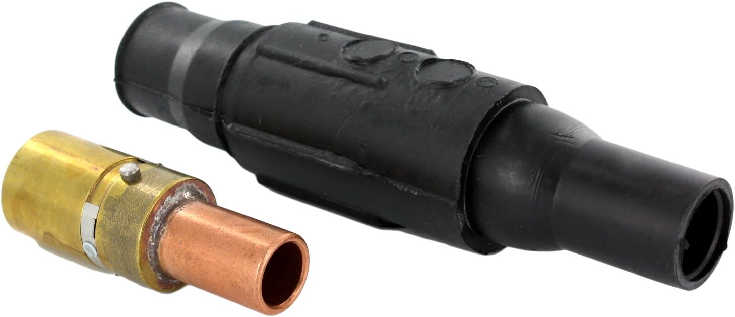 Leviton 22L24-E 22 Series Ball Nose In-Line Latching Female Connector, Single Pole Cam-Type Contact and Insulator, Crimped, 250-350MCM, 690A, Black