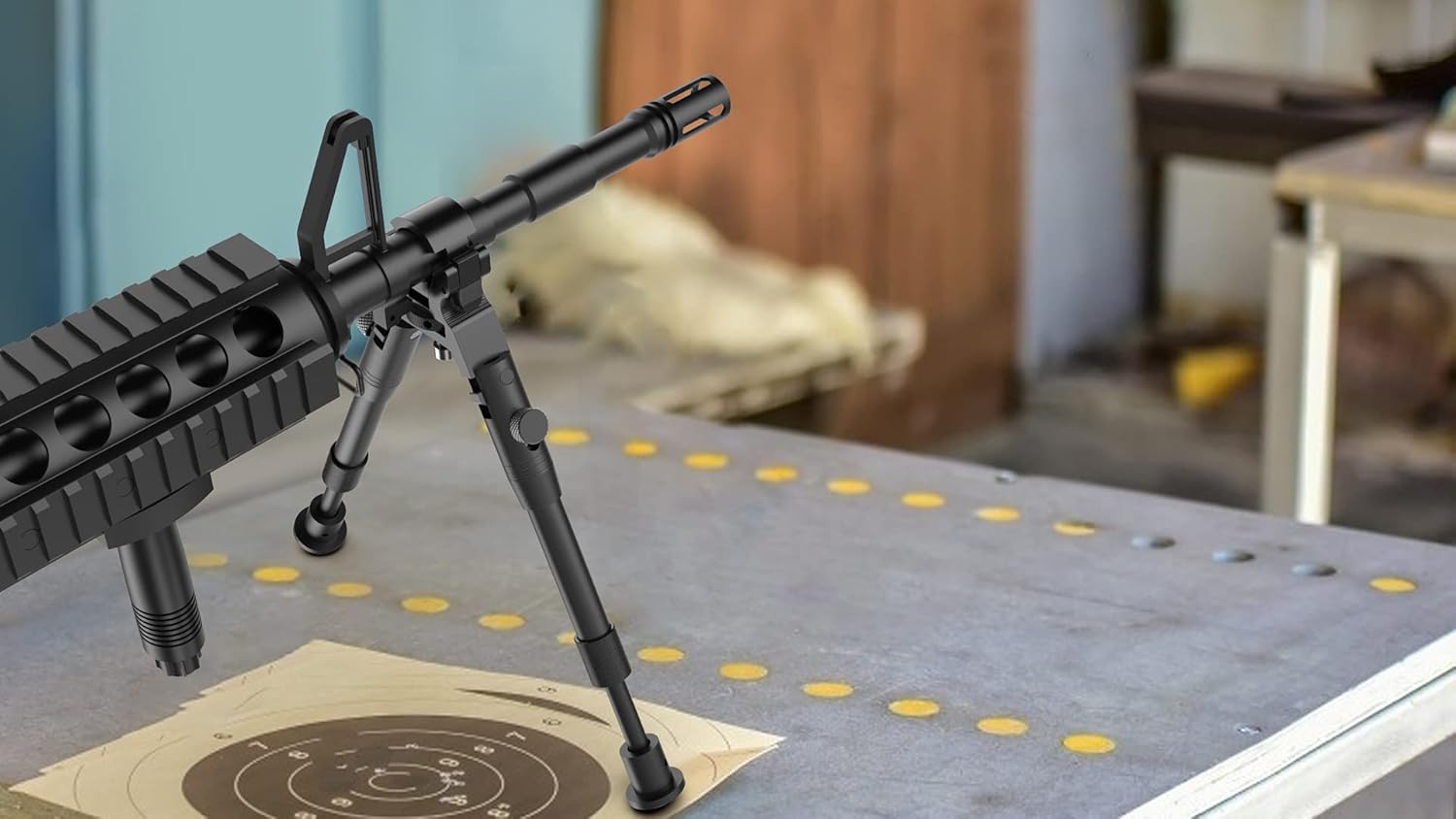 EZshoot 8-10 Inches Clamp-on Bipod for Rifles, Double Pads Round Barrel Mount Bipod, Adjustable Height Foldable Quick Release Bipod, Barrel Size: 0.43 to 0.75 Inch : Sports & Outdoors
