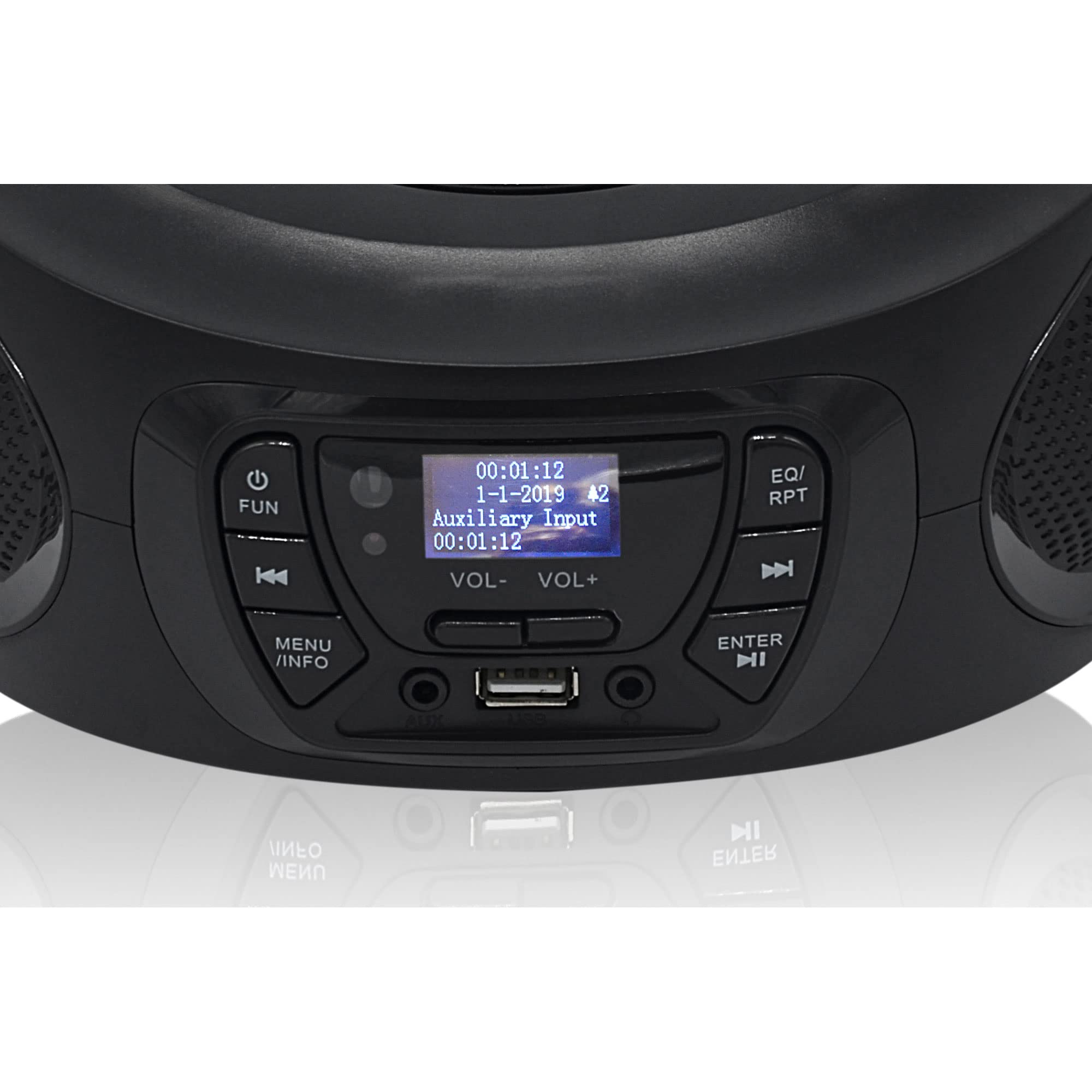 Roadstar CDR-375D+/BK Radio CD Player Portable Dab/Dab+ / FM, Lecteur CD-MP3, CD-R, CD-RW, USB, Stereo, Télécommande, AUX-in, Sortie Casque, Noir