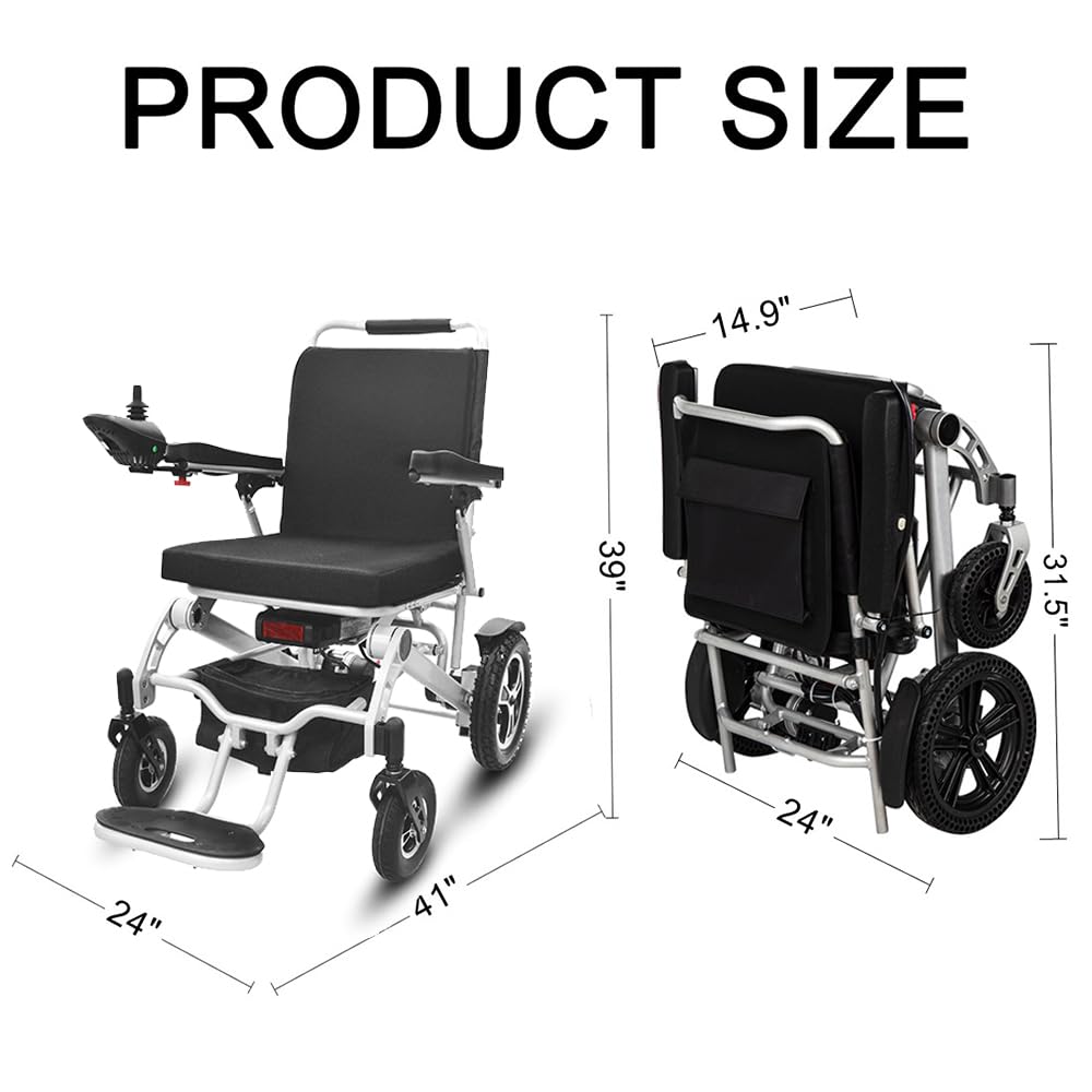 Elifecenter Foldable Aluminium Electric Wheelchairs For