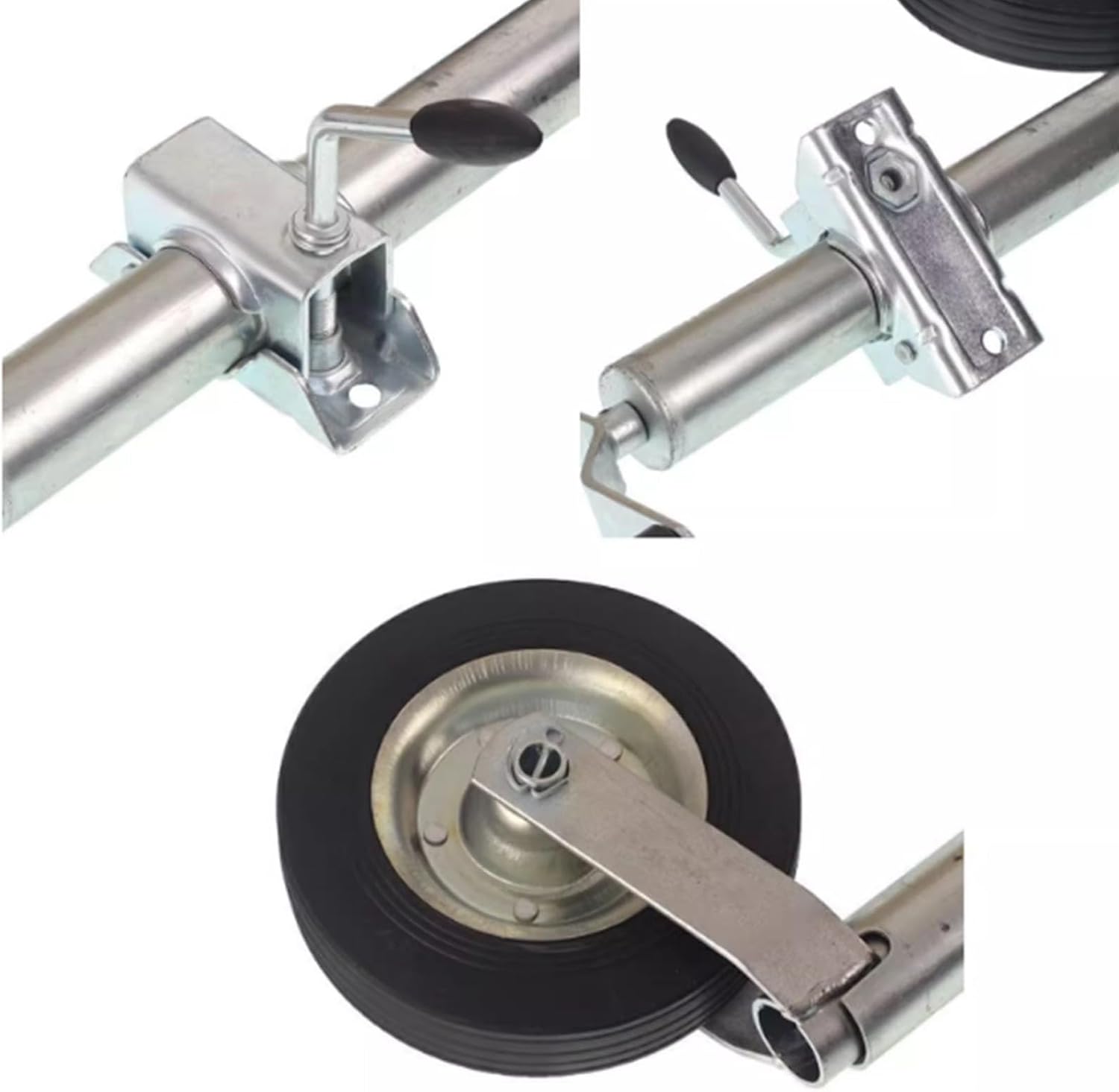 Boat Trailer Jack with Wheel - Lift Bolt-on Swivel Tang Jack, Heavy-Duty Bolt-On Swivel 150kg Automatic Support Wheel, with 20cm for Yachts, Boats, Trailers(