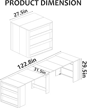 28 - 123 Large Extendable Dining Table, Expandable Table for 2-10 People with Side Storage Shelves, Multi-Functional Wood Kitchen & Conference Desk, Brown