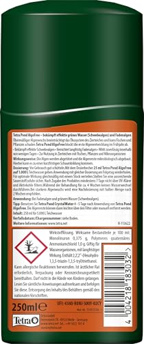 Tetra Pond AlgoFree Schwebealgen- und Fadenalgenvernichter, bekämpft langfristig grünes Wasser im Gartenteich, 250 ml