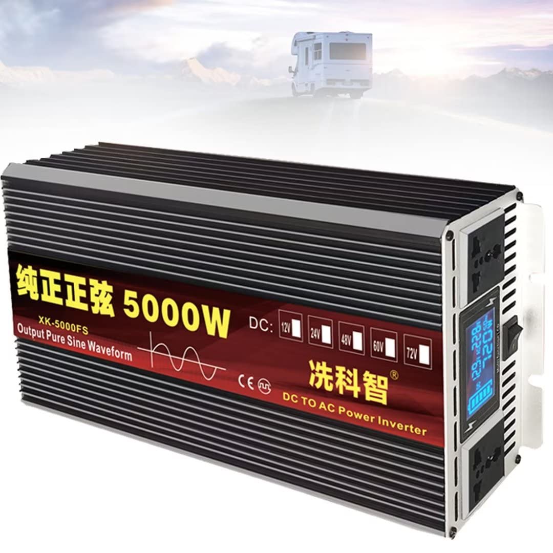 Inversor de onda sinusoidal pura 5000W convertidor de 12V a 220V para coche y portátiles