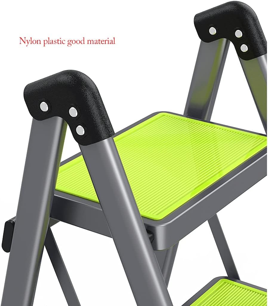 Stepladders 2 Step Ladder Folding Metal Ladder Portable Slim Step Stool with Anti-Slip Wide Pedal X Type Safety Stepladders for Home Folding Stepladder (Ladder a)