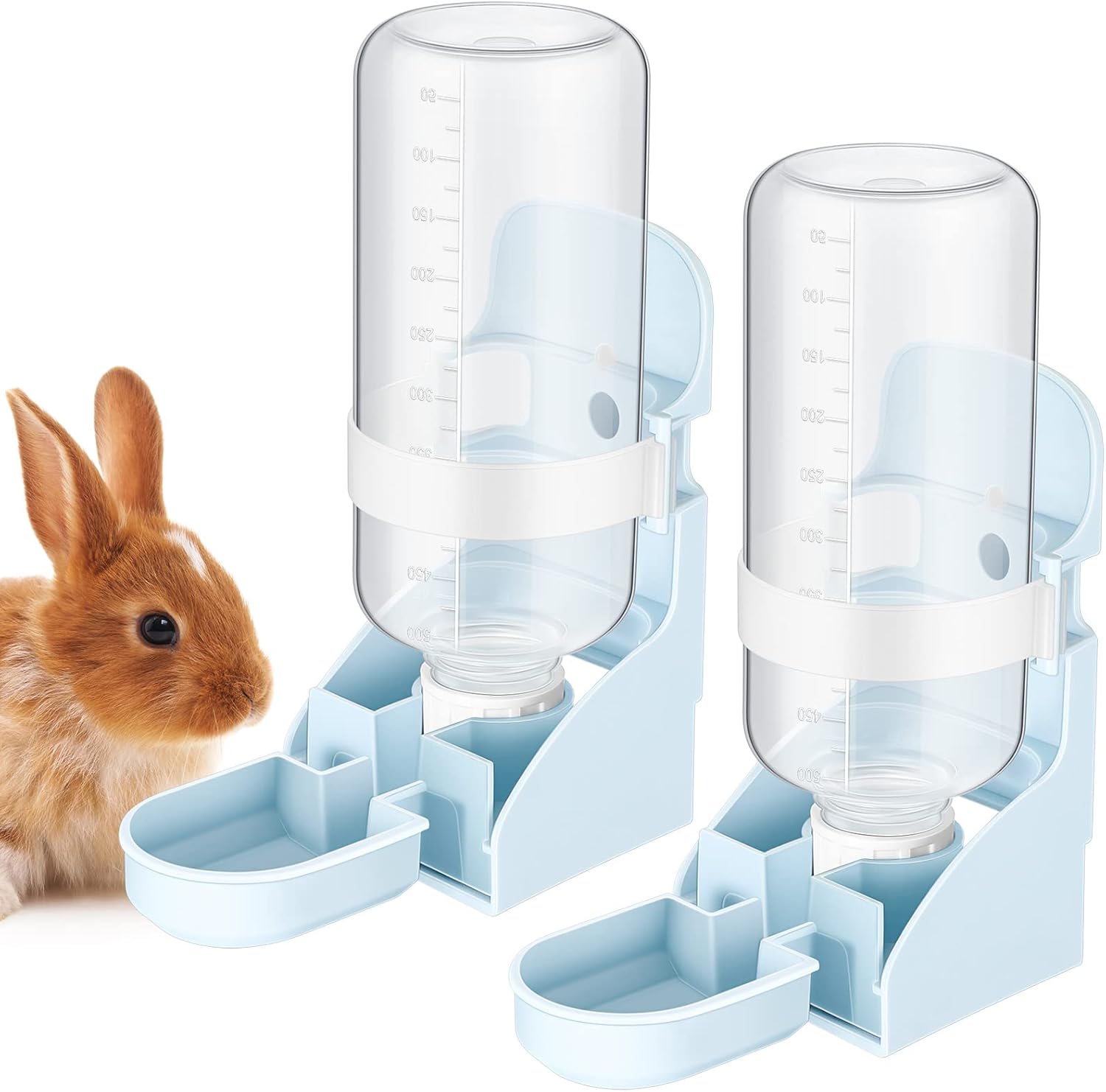 2 Pcs Water Bottle Blue No Drip Water Feeder 17oz Water