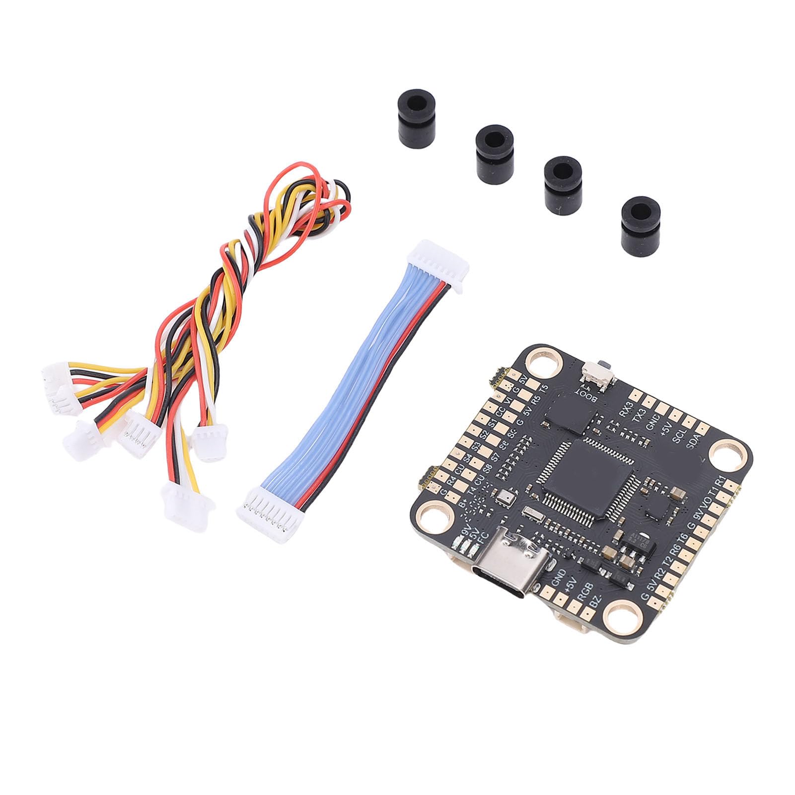 Wakects Controlador de Vuelo de Drones, Pila de Controlador de Vuelo EVA con ESC sin Escobillas 80A, Actualización de Firmware Inalámbrica, Disipador de Calor CNC, Diseño de Múltiples Puertos para