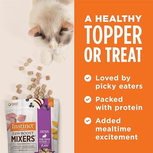 Miniatura 6 de Instinct Guarnición liofilizada de alimento para gato Raw Boost Mixers sin granos, receta completamente natural de Nature's Variety, Conejo