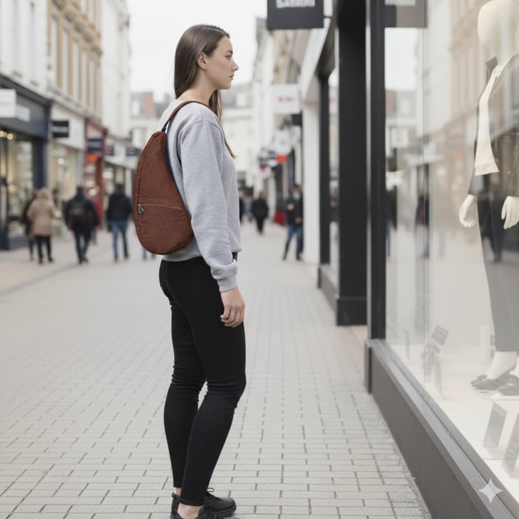 AmeriBag 17" Nylon Healthy Back Bag Ergonomic Crossbody Sling for Everyday Use, Travel & Walking Comfort - Image 8