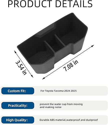 Miniatura 3 de Soporte de taza trasera para consola central compatible con Toyota Tacoma 2024-2025, material de silicona para accesorios de Tacoma, reemplazo de