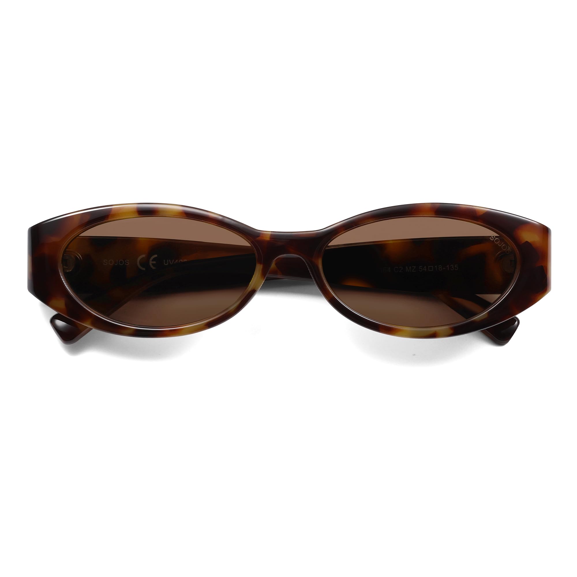 SOJOS Trendy Oval Polarized Sunglasses Womens Retro Narrow Chic Thin Y2k Sunnies SJ2364