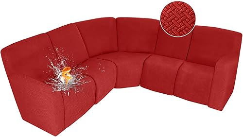 Miniatura 104 de ALIECOM Fundas 100% impermeables para sofá seccional reclinable en forma de L, funda elástica para sofá seccional reclinable de esquina, protector
