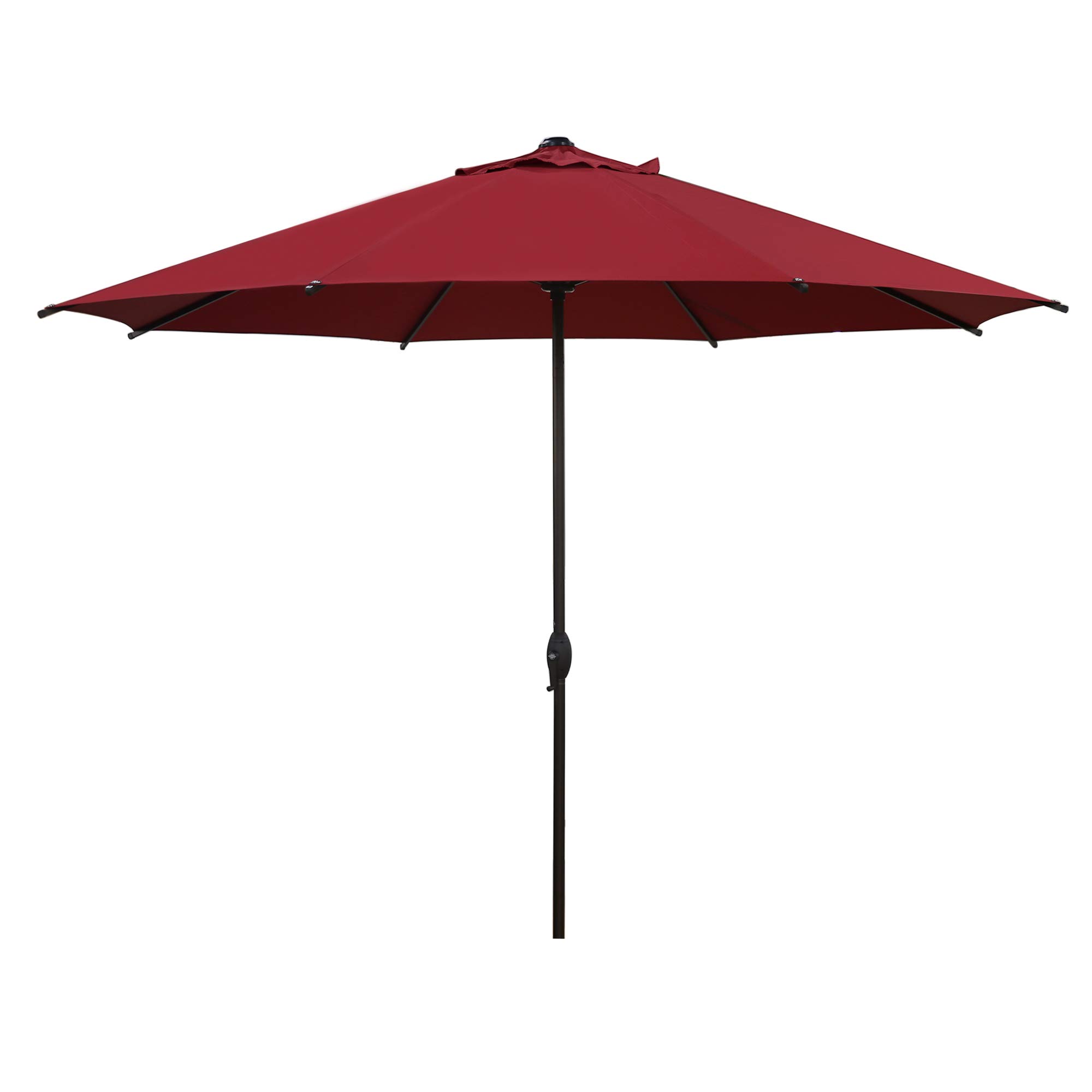 Amazon Com Abba Patio 11ft Patio Umbrella Outdoor Umbrella Patio Market Table Umbrella With Push Button Tilt And Crank For Garden Lawn Deck Backyard Pool Red Garden Outdoor