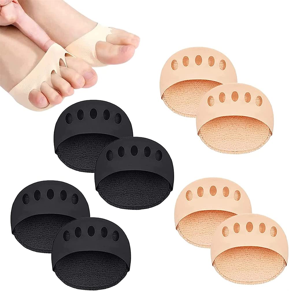 4Pairs Cushioning Ice Silk High Heel Insoles,Honeycomb Fabric Forefoot Pads for Women,Metatarsal Pads Invisible Socks,High Heel Foot Cushion