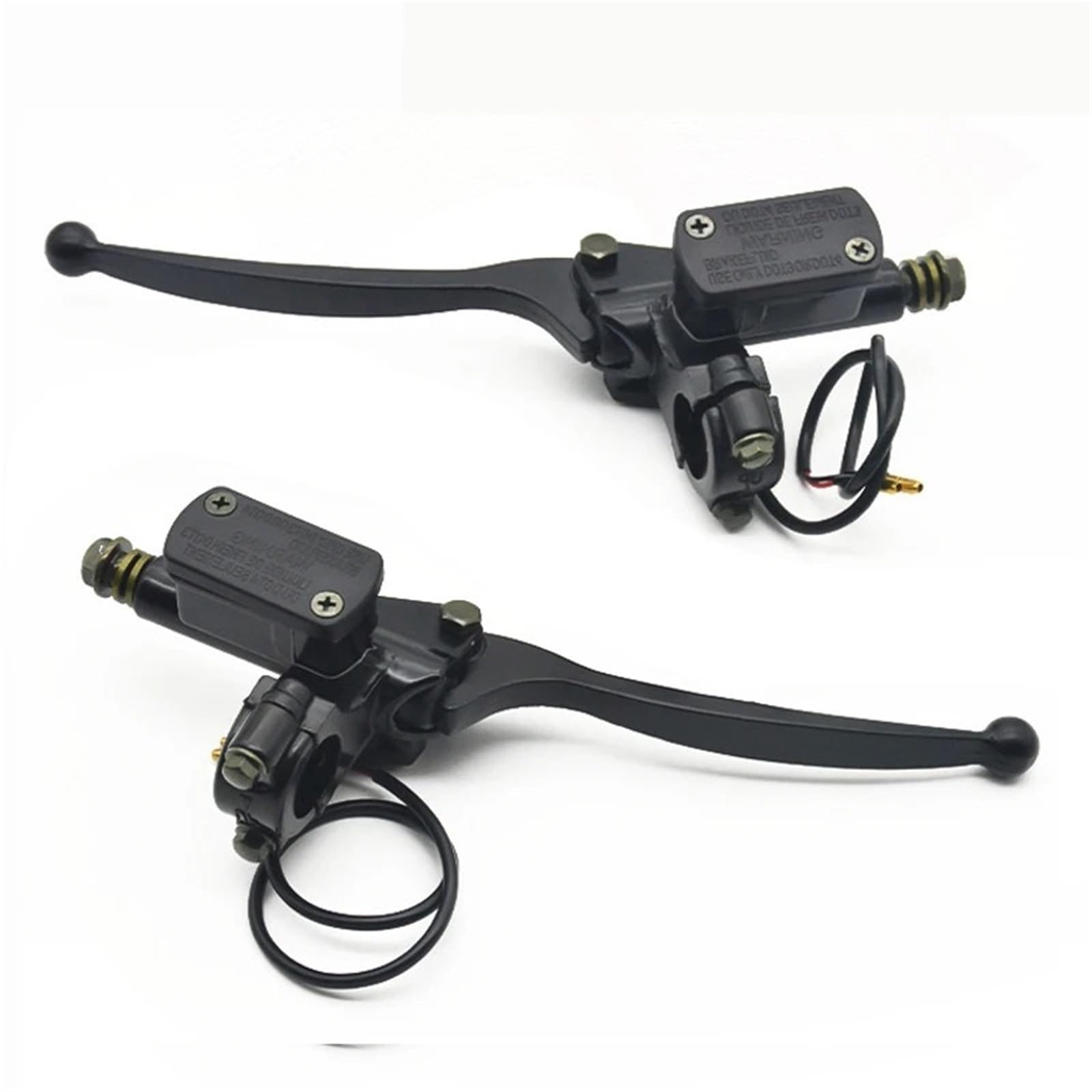 dźwignie sprzęgła motocykla Pompa hamulcowa motocykla przednia pompa główna dźwignia hydrauliczna pasuje do skutera Dirt Pit Bike ATV Quad Moto części wyposażenia(8MM Black pair)