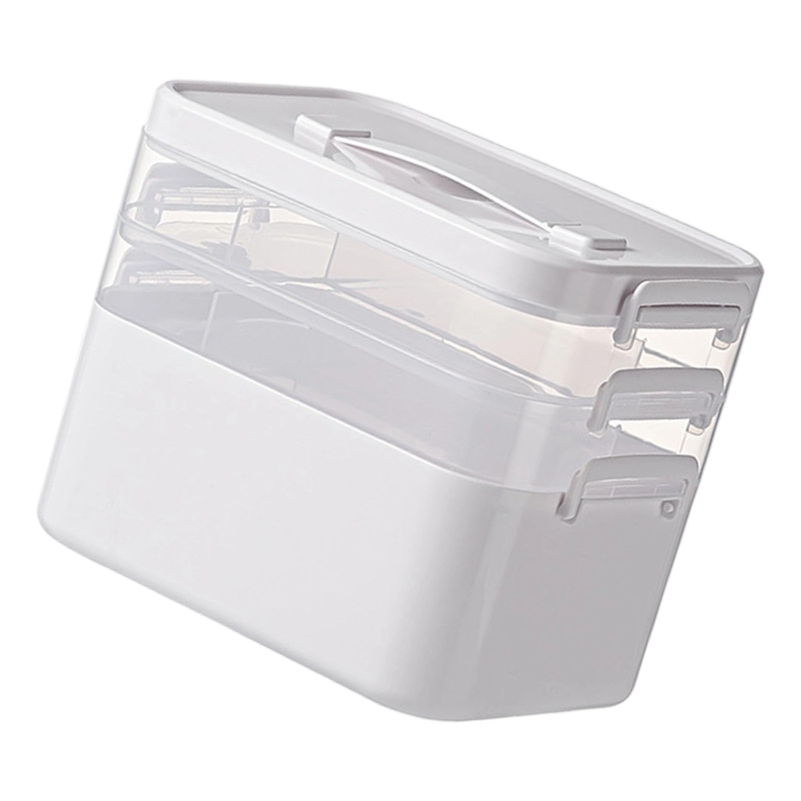 PANFHGFG PP Medicines Organizers Clear Lid Multilayer Compartments Large Capacity Portable Box for Family PP Medicines Cabinet