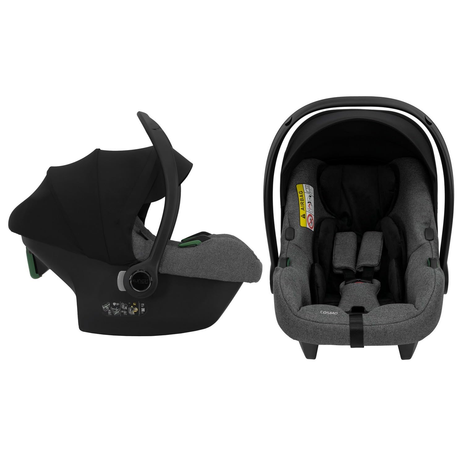 Un passeggino gemellare 3 in 1 et 2 in 1 navicella carrozzina seggiolino auto KUNERT Booster 3in1 et 2in1 passeggini (grafite, 3in1)
