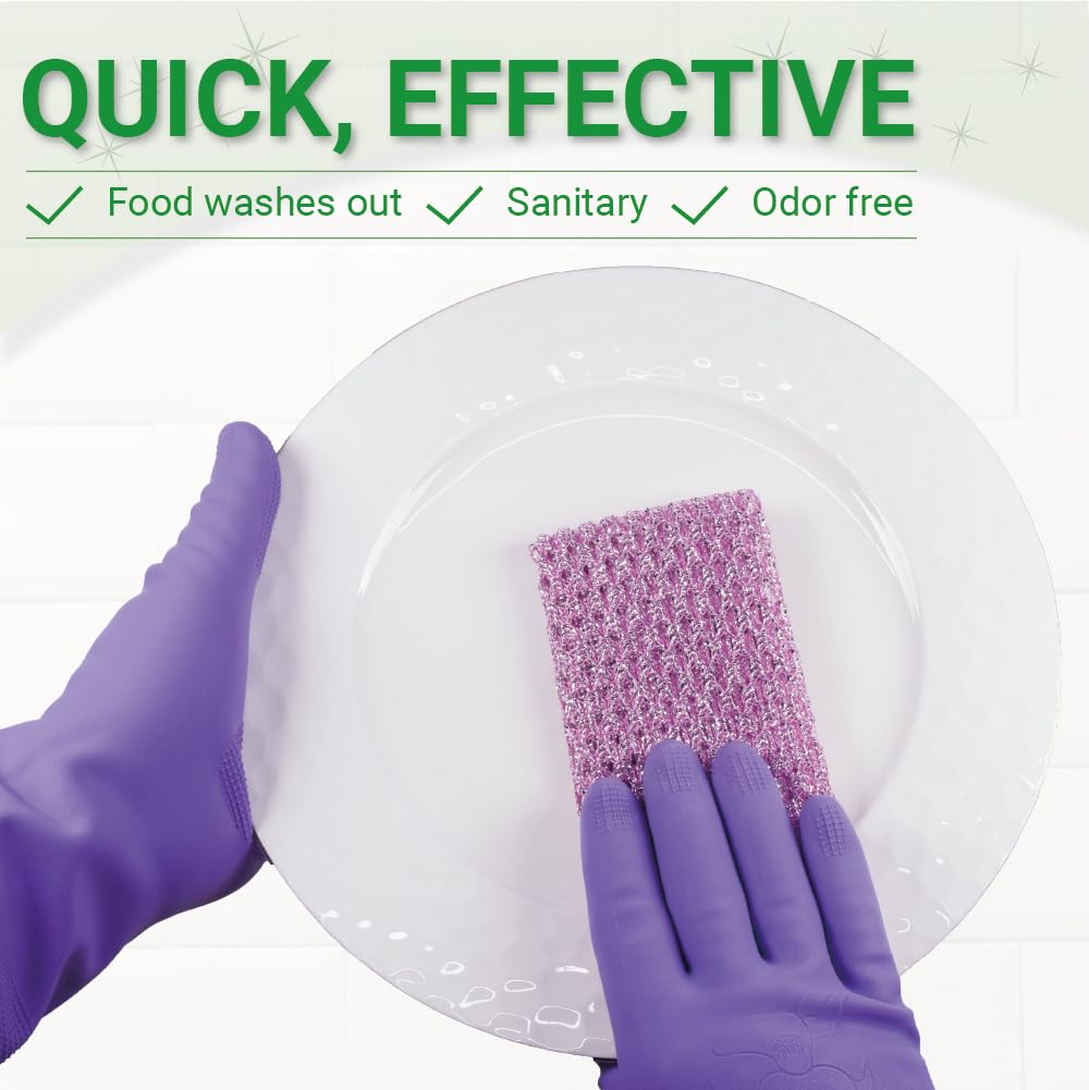 OliviaTree - 2 paños de cocina de metal con purpurina, para fregar platos, malla de lavado, esponja para platos, red de lavado de platos