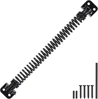11-1/2" Gate Spring Self Closing Heavy Duty Door Springs to Close Door, Automatic Gate Closer with Adjustable Tools for Metal Gates, Wooden Fences and Vinyl Fence Gates(Black, 1 Pack)