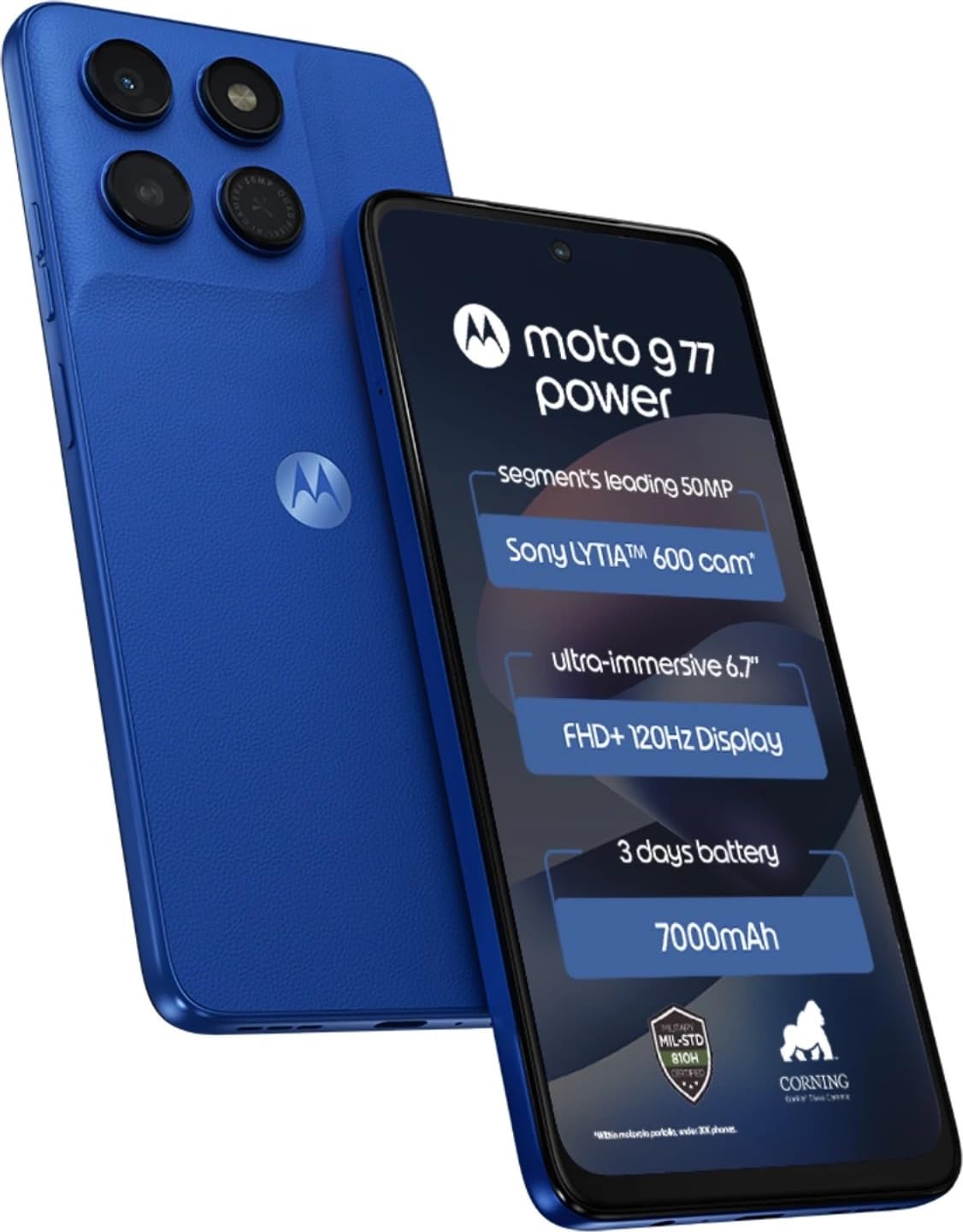 Motorola G77 Power (Pantone Nautical Blue, 8GB RAM, 128GB Storage) | MediaTek Dimensity 6400 Octa-Core Processor | 50MP + 8MP AI Dual Rear Camera | 32MP Front Camera | 6.72-inch FHD+ 120Hz Display | | MediaTek Dimensity 6400 Octa-Core Processor, 50MP + 8MP AI Dual Rear Camera, 32MP Front Camera, 6.72-inch FHD+ 120Hz Display-image-36
