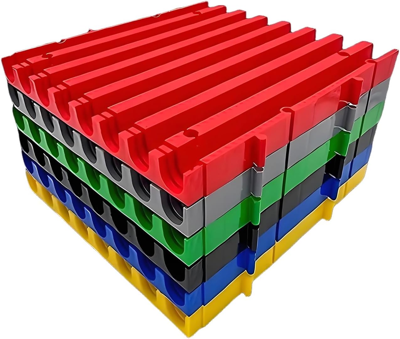 15.7" x 15.7" Interlocking Drainage Floor Tiles, Heavy-Duty Modular Garage Mats, Non-Slip Splicing PP Cushion Flooring, 11023 lbs Weight Capacity (Set of 4)