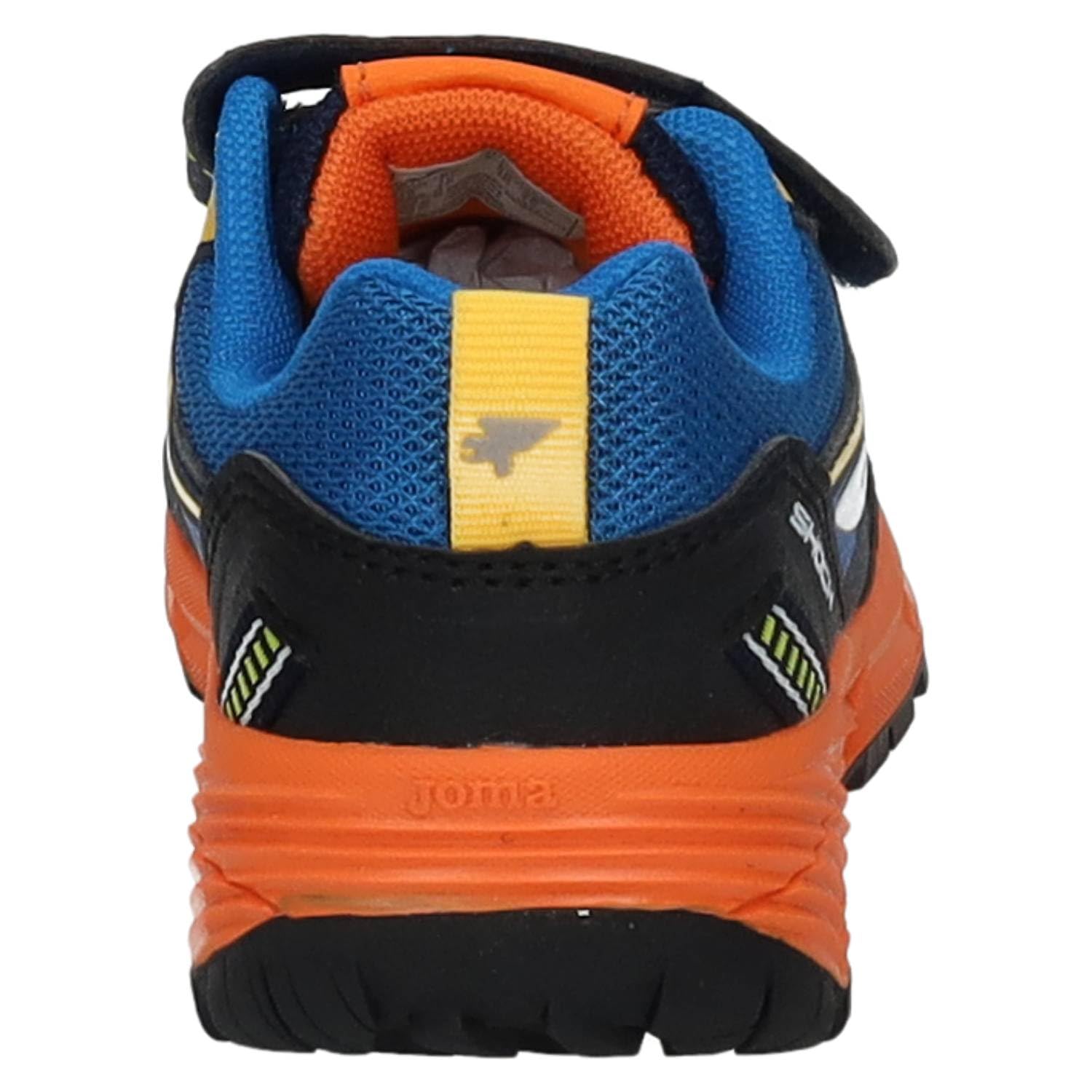 Joma JSHOW2503V Zapatillas Deportivas niño Joma Schok Naranjas y Azules con Cierre Adhesivo y Suela Antideslizante NIÑO Deportivos