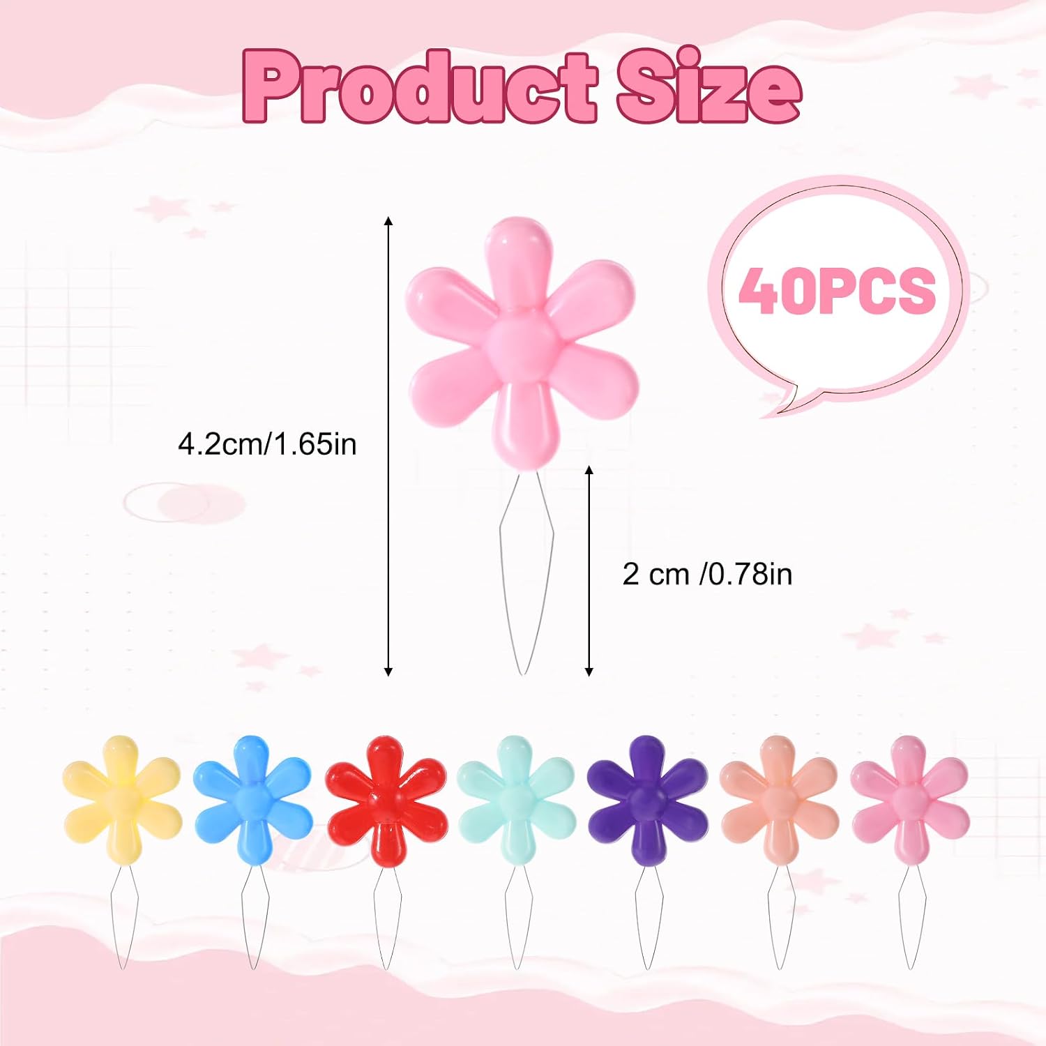 40Pcs Colorful Needle Threader Set, Flower Shape Embroidery Needle Threader Kit, Easy Threading Tool for Small Eyes, Sewing Accessories for Seniors/Arthritis Hands (Cute Color)