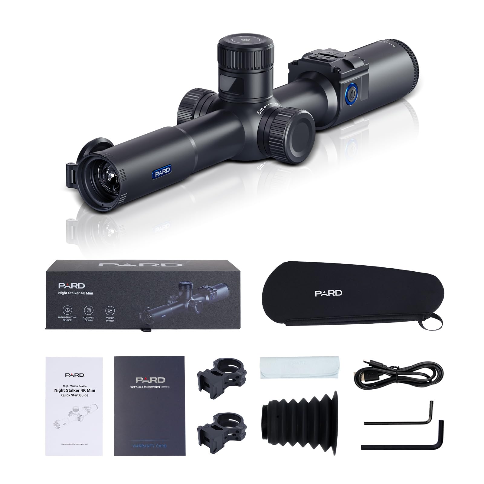 PARD Lunette de Vision Nocturne, résolution 3840 x 2160, Enregistrement Automatique/en Boucle, PIP, Wi-FI, NS4K Mini