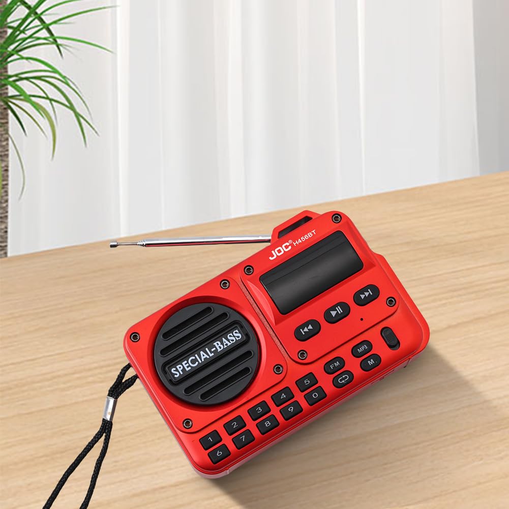 Radio FM portátil con Pantalla LED Grabadora de Radio Digital BT 5.4 Altavoz de Radio para Viajes en casa Regalos para Personas Mayores