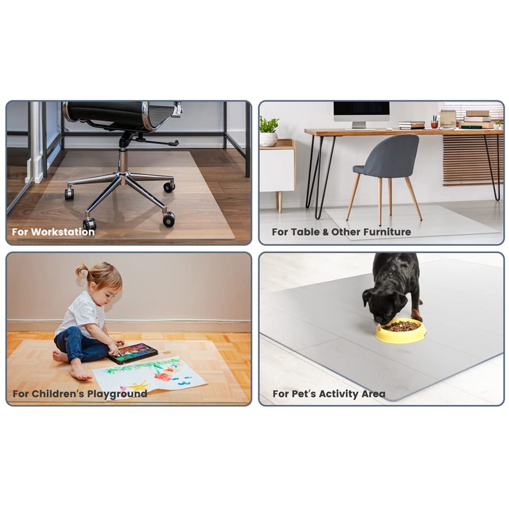 JOJAN Alfombrilla Antideslizante para Silla, Alfombrilla Transparente para Suelo, Protector De Alfombra Antiarañazos, Alfombrilla para Silla De Oficina De PVC (Size : 17x71in/45x180cm)