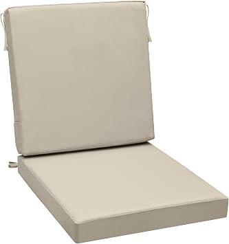 AAAAAcessories Outdoor Seat Cushions for Chairs, One-Piece Design, Fade-Resistant, Waterproof Patio Furniture Replacement Cushions, 20" x 20" x 3" + 20" x 20" x 3", Beige