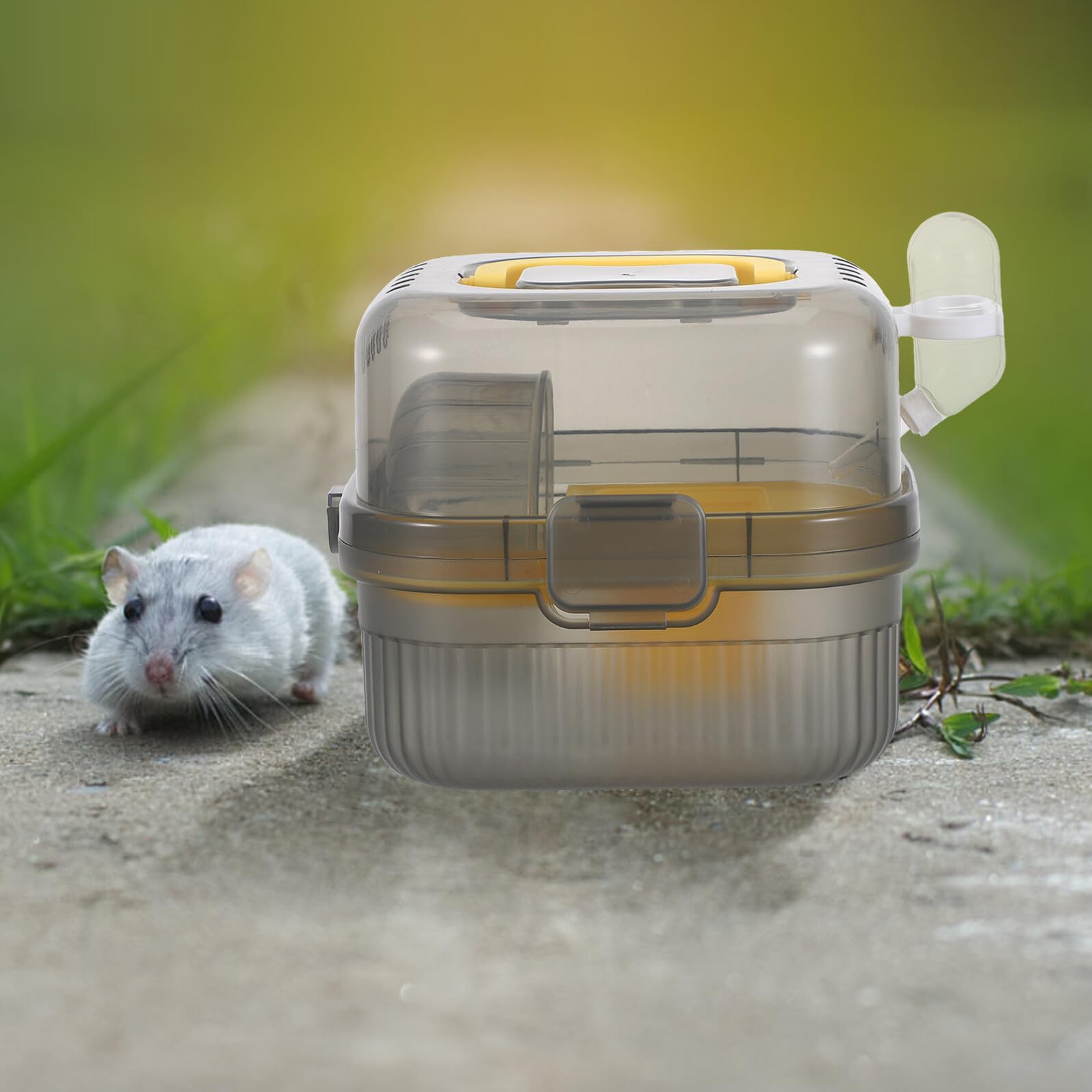 ifundom Trasportino per Piccoli Animali in Trasparente Gabbia Portatile Doppio Strato per Criceti Porcellini d Furetti e Altri Piccoli Animali Domestici Impugnatura da Valigetta e Ampie