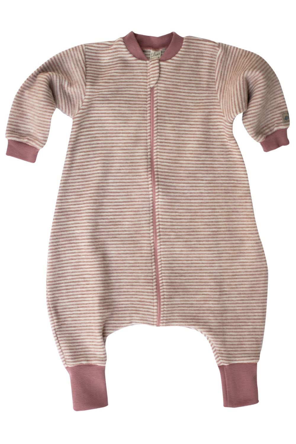 Lilano, Merino Flausch Schlafsack mit Fuß, 100% Wolle (KBA) (Mauve/Natur, 74-80)