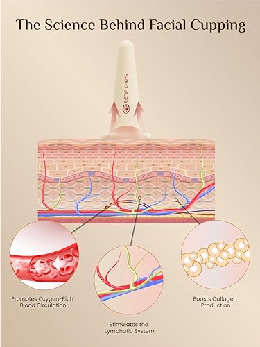 Miniatura 4 de Rena Chris Juego de ventosas faciales y herramienta facial Gua Sha, juego de ventosas de silicona y piedra de Gua Sha de cuarzo rosa, juego de