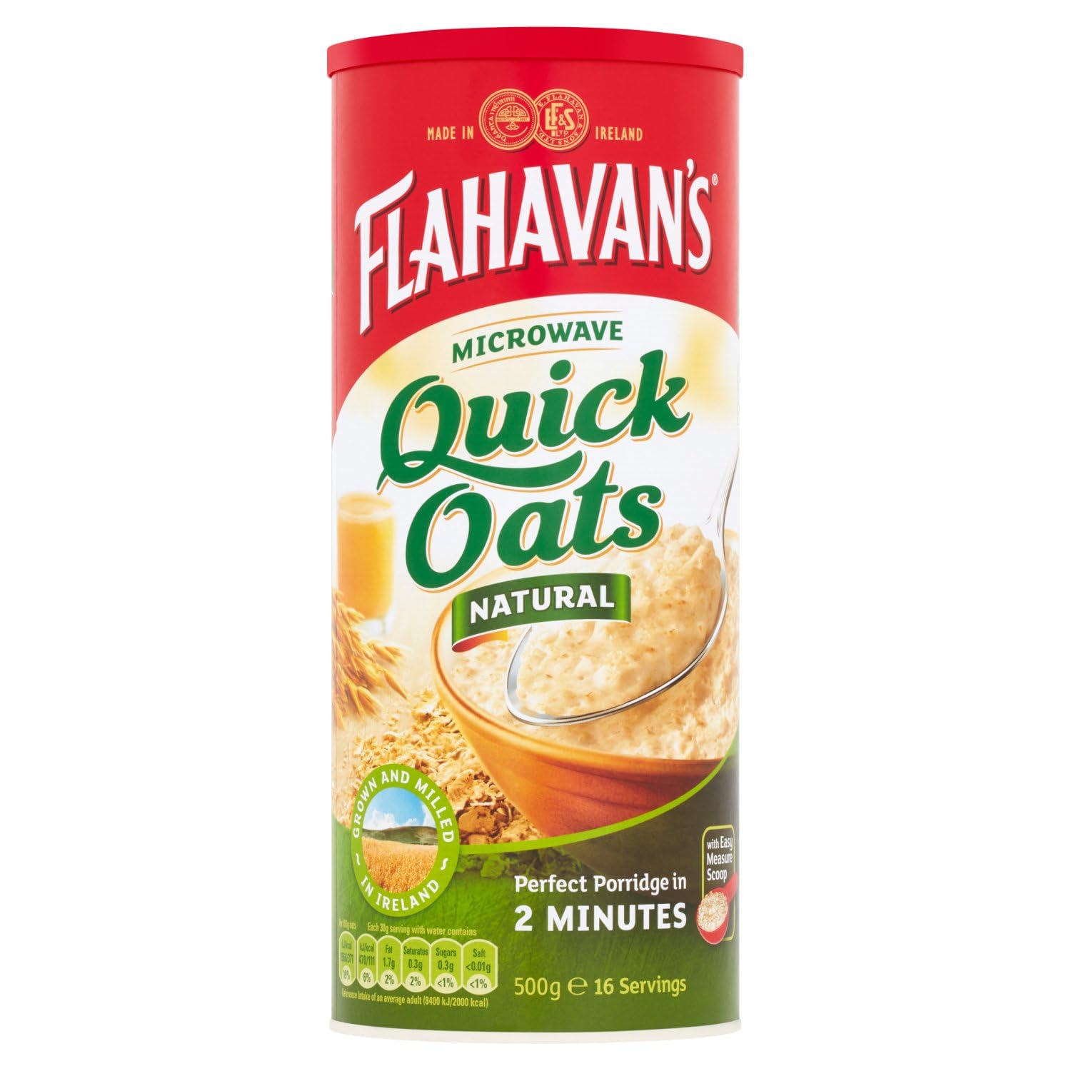 Flahavan's Microwaveable Quick Oats (500g) - Pack of 2