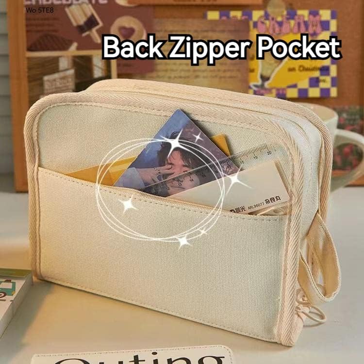 Miniatura 4 de Estuche para lápices de gran capacidad, múltiples compartimentos, bolsa grande para lápices, estuche organizador de caja de almacenamiento simple,