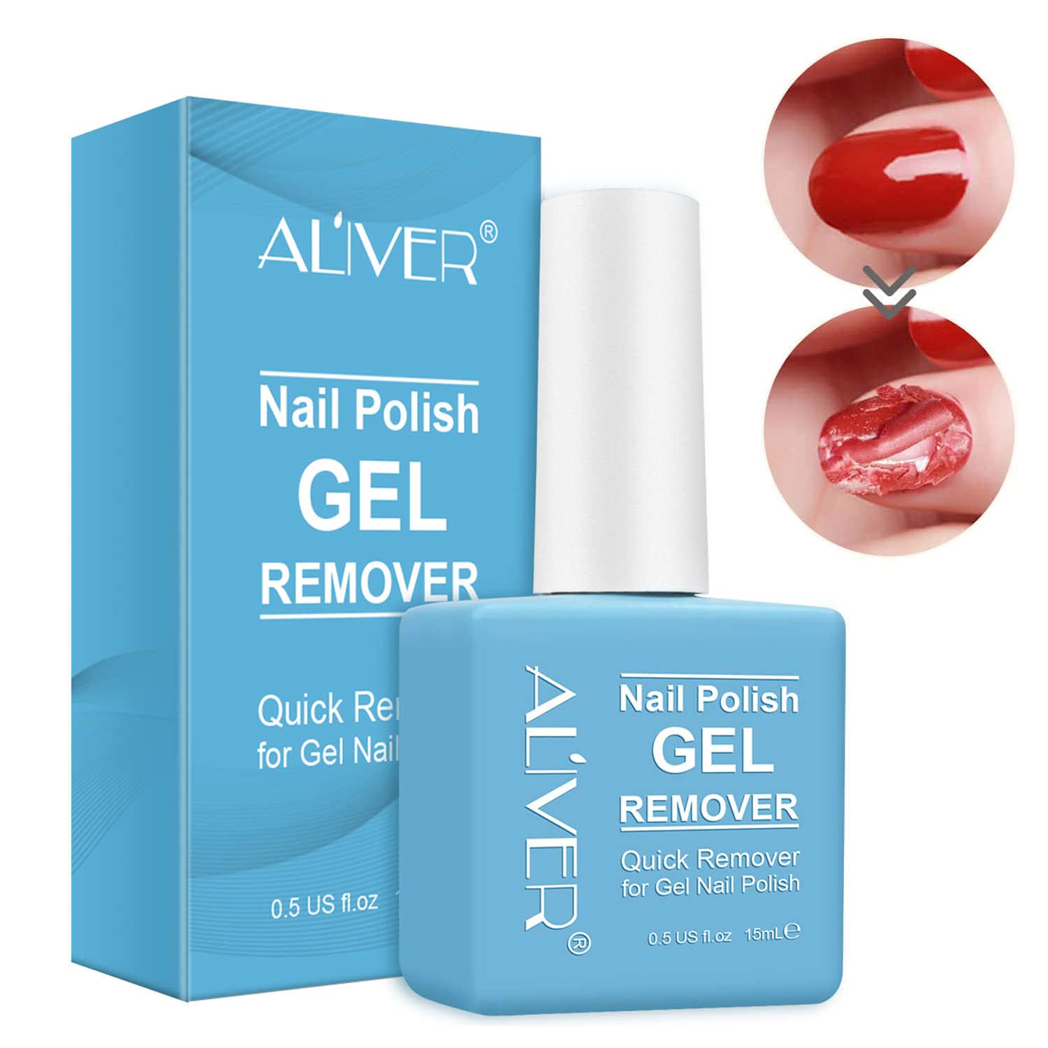 Gel Nail Polish Remover, Fast Gel Polish Remover, Quickily Removes Gels Nail Polish Within 2-4 Minutes - No Need for Foil, Soaking or Wrapping, 15MLGel Nail Polish Remover, Fast Gel Polish Remover,…