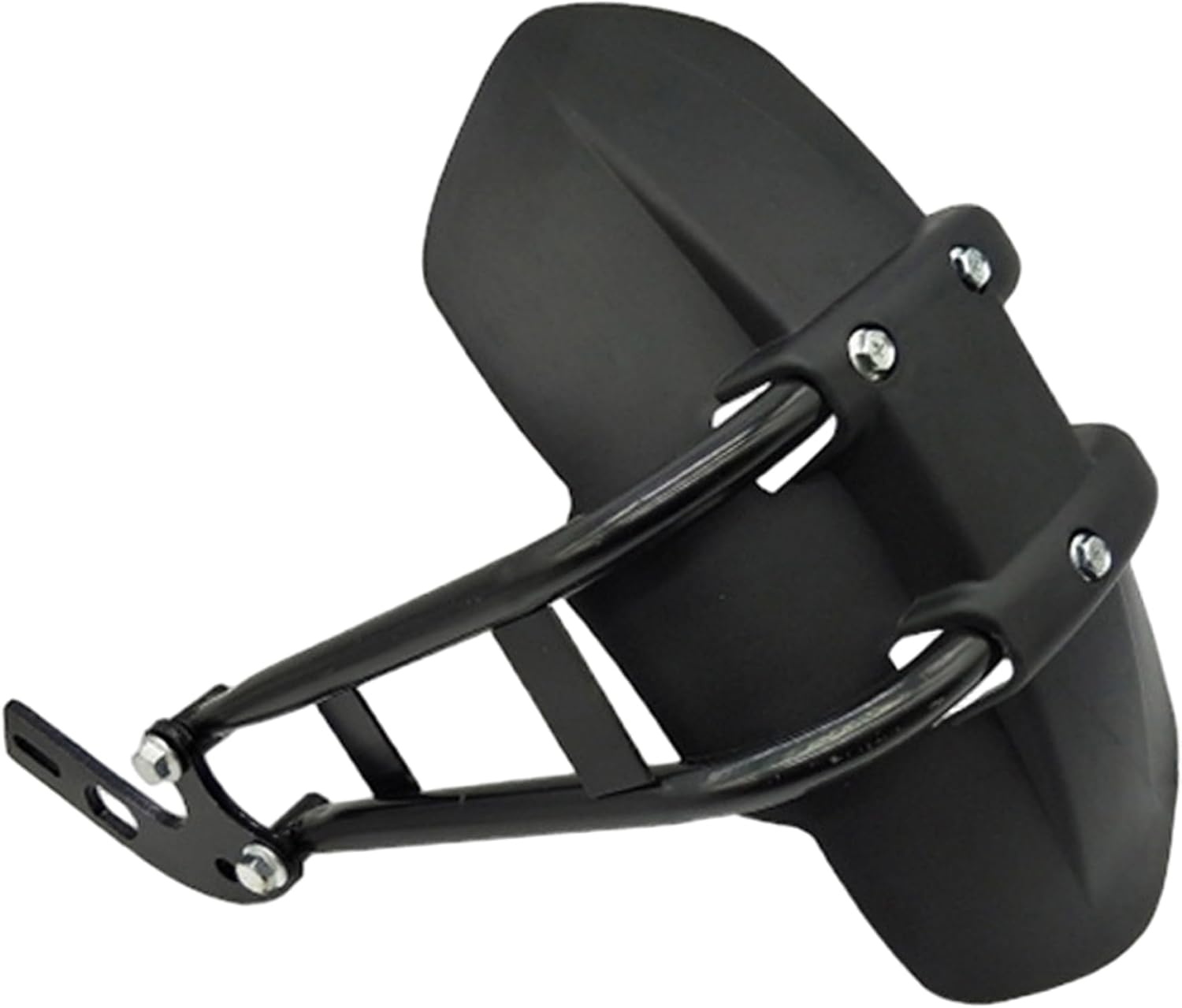 Motorcycle Mud Guard for Rear Tire 7.5x12" Mud Guards with Mounting Bracket Replacement Modification Plastic Mudguard for Motorbike, Black Mudguard Guards