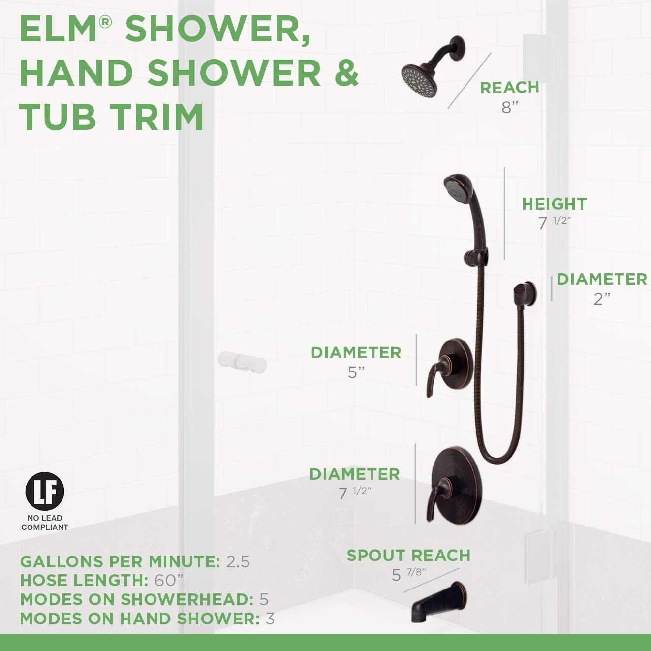 Wееklу Tор Sаlе Symmons 5506-SBZ-TRM Elm Tub, Shower and Handshower Trim, Seasoned Bronze