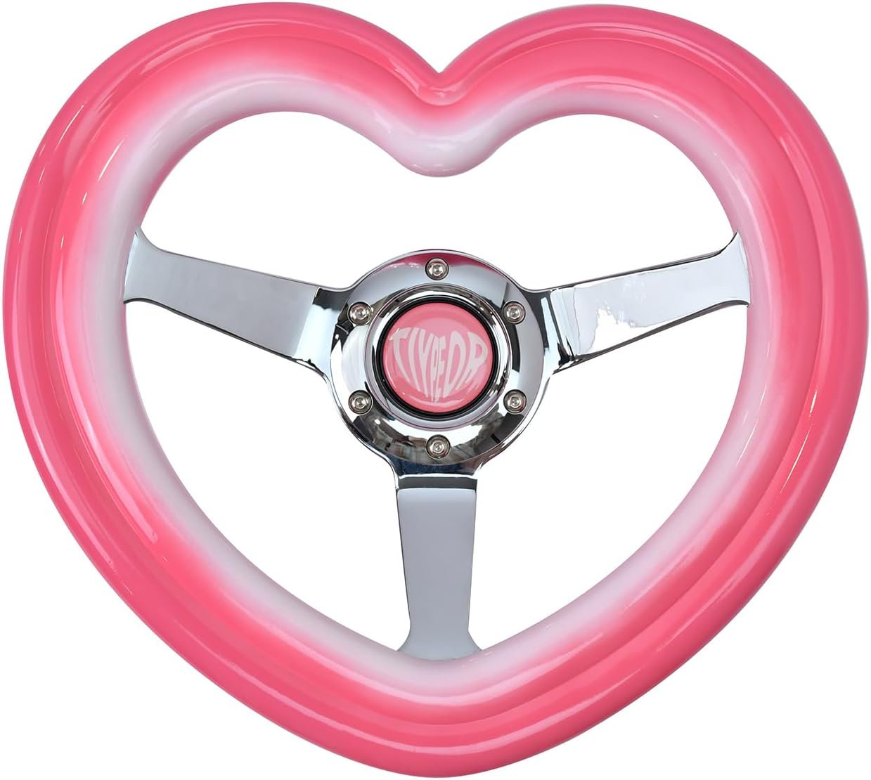 Double-Layered Heart-Shaped Outer Ring 320mm/12.6inch ABS 3 Spoke Steering Wheel with Accessories (001-GZFXP632-12)