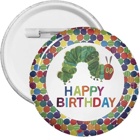 Amazon 丸い缶バッジ はらぺこあおむし 絵本 丸型ボタンバッジ 5枚セット 丸いピンバッジ ブローチ バッジピン ピンブローチ Badge Button ボタンブローチ バースデイ缶バッジ 誕生日缶バッジ 軽量 衣類アクセサ 学生かばん掛け 小道具 萌えグッズ バッジ 大人 子供用