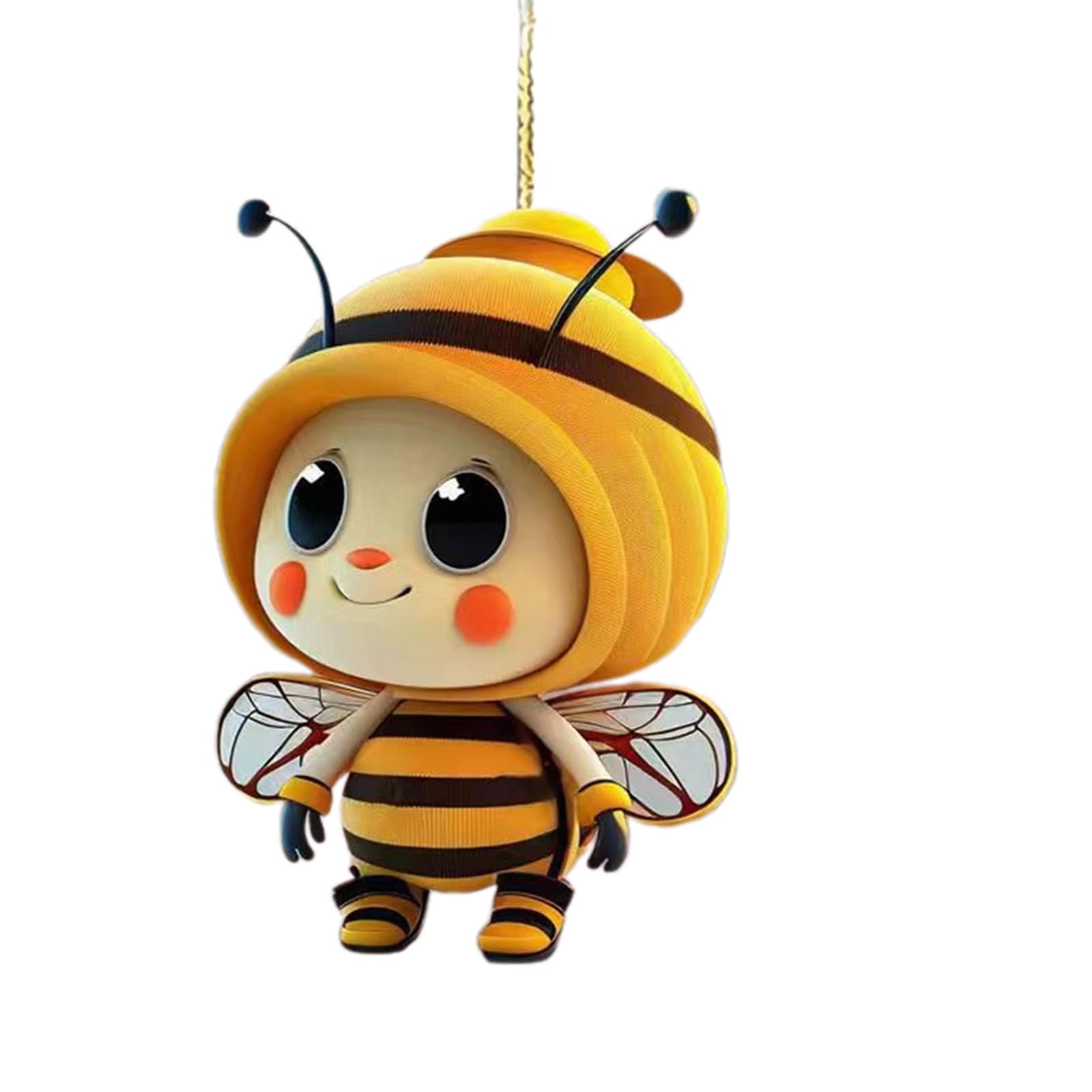 Kalttoy Bees Car Ornament, Acrylic Car Rear View Mirrorr Hold Mirrorr Hangings Decorations Bag Hangings Ornament